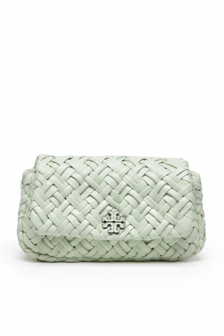 Tory Burch Britten Woven Convertible Shoulder Bag Green