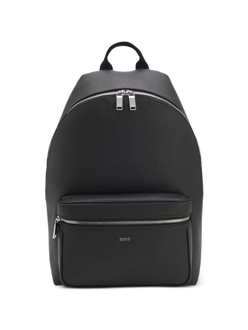 Hugo Boss Backpack In Matte Finish Bonded Leather