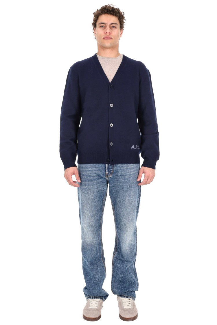 A.P.C. Pure Wool Logo Cardigan