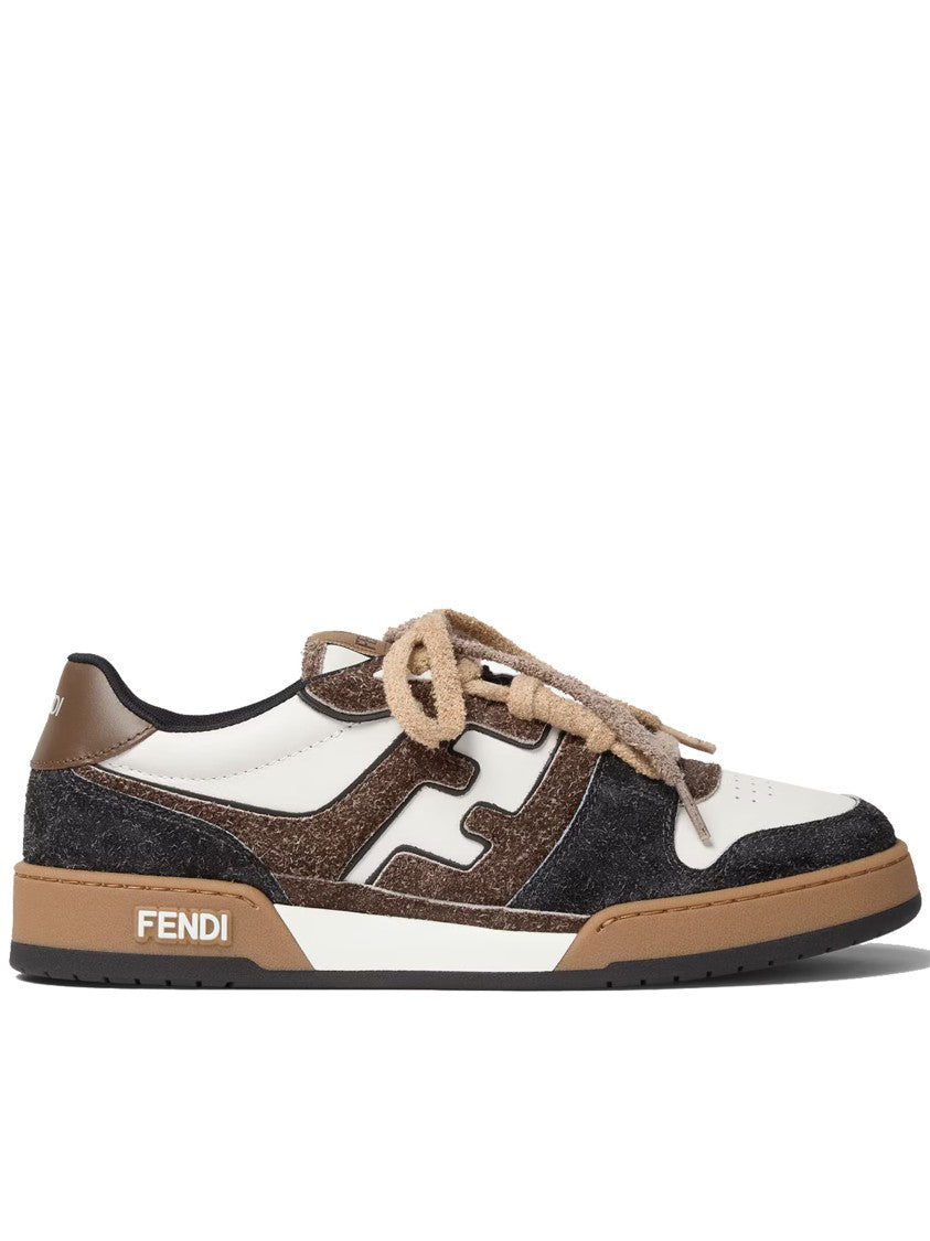 Fendi Match Mix Crosta Low-Top Side Logo Sneakers