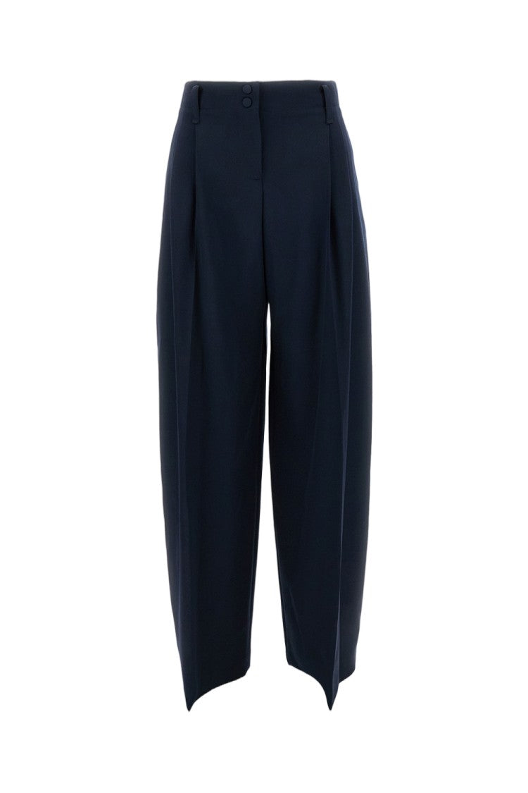 （本人期）2007SS ALEXANDER McQUEEN Slacks Alexander Mcqueen Pleated Wide-Leg Trousers With Side Pockets And Tail