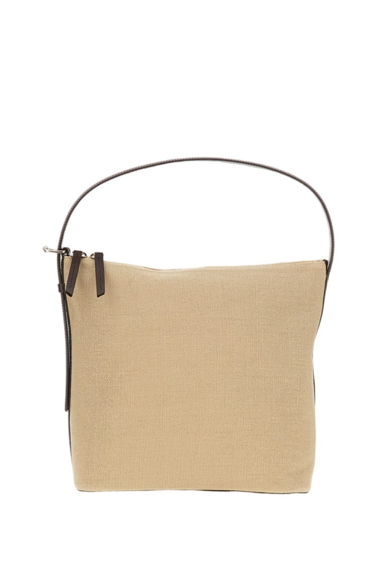バッグ Made in France 90's A.P.C Linen Bag A.P.C. Linen Bag With Leather Accents And Adjustable Strap