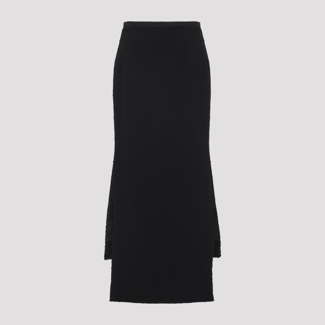 Lanvin Black Asymmetric Straight-Fit Virgin Wool Skirt
