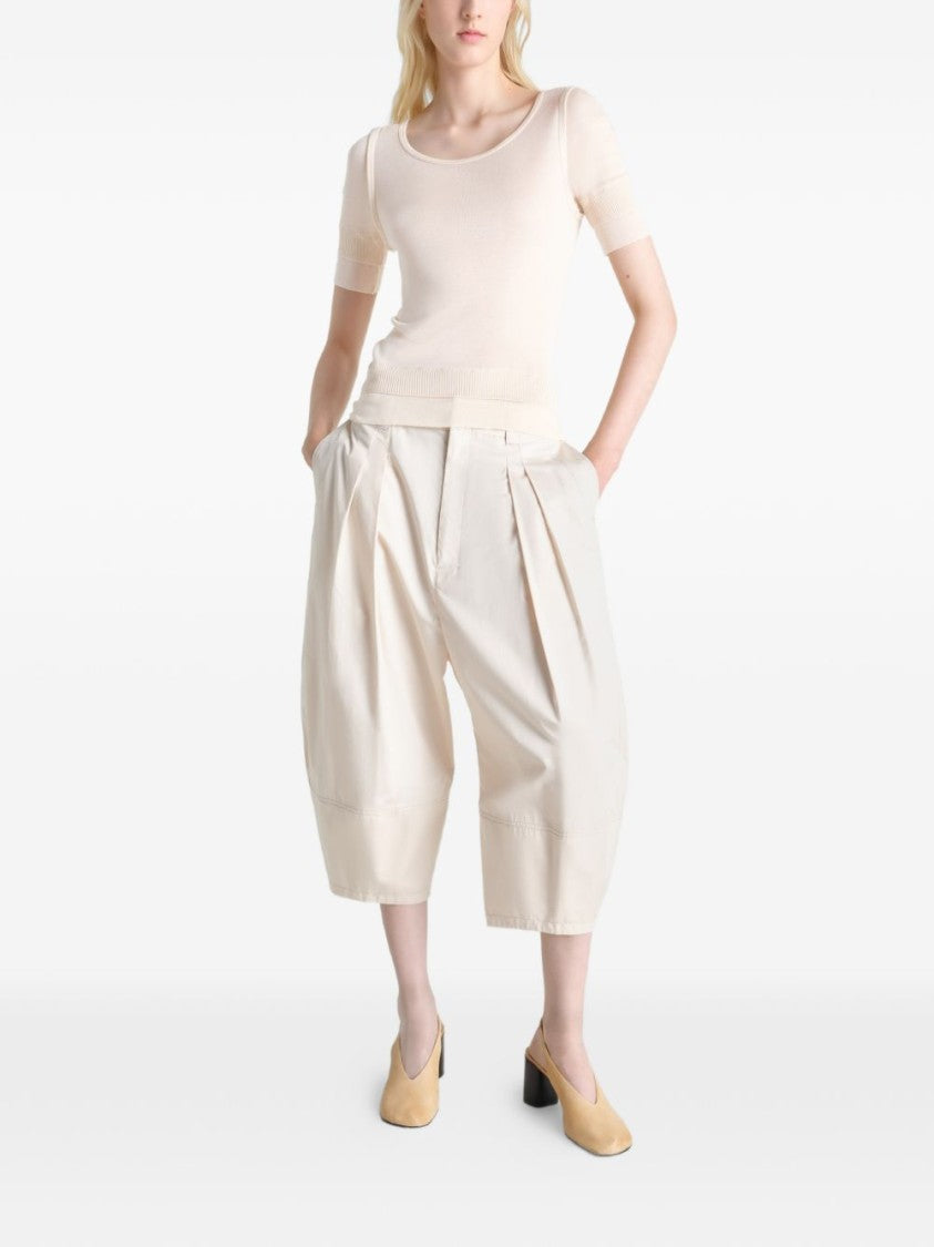 Lemaire Fitted Short-Sleeved Top With Scoop Neckline