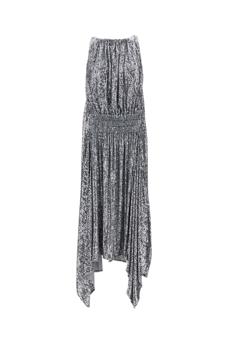 Rabanne Maxi Dress With Hem And Textured Finish