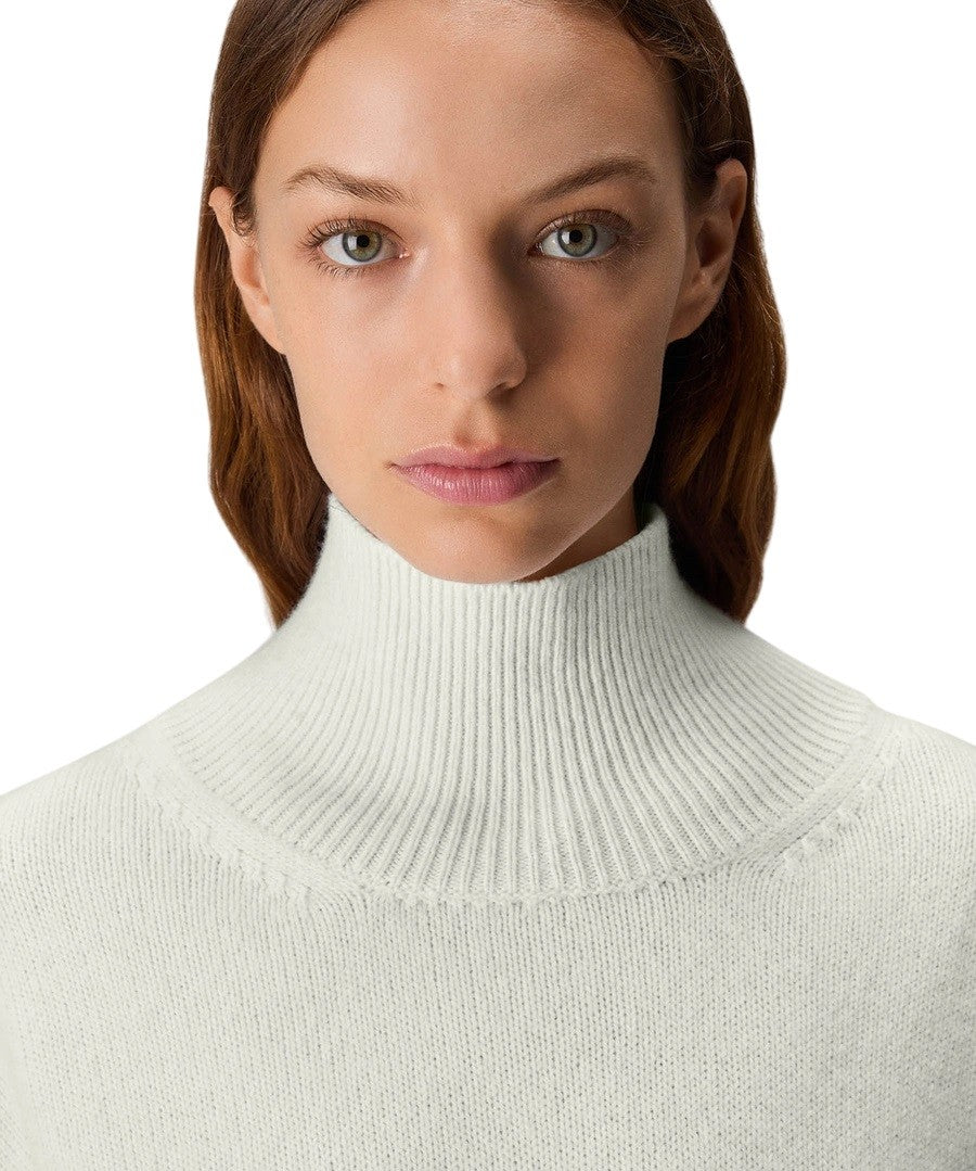 Peuterey Relaxed Silhouette White Carded Wool Sweater