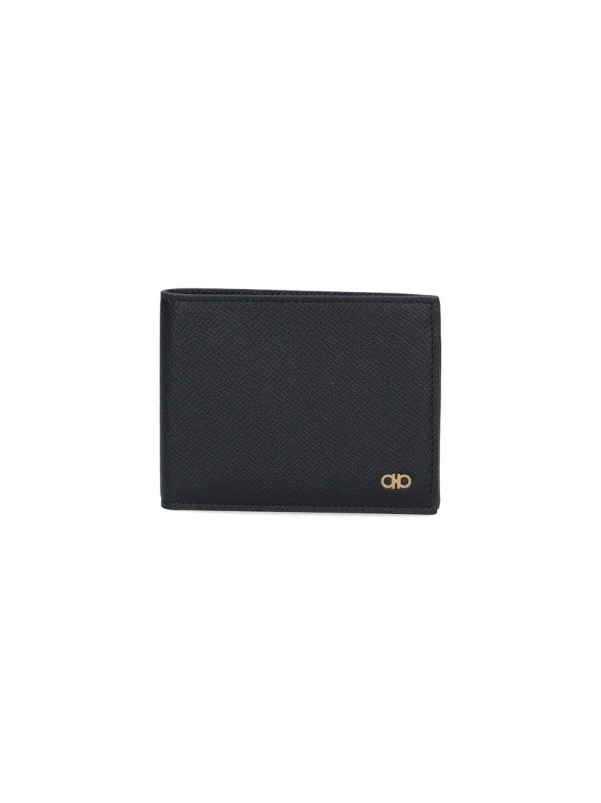 Ferragamo "Gancini" Bi-Fold Wallet Black