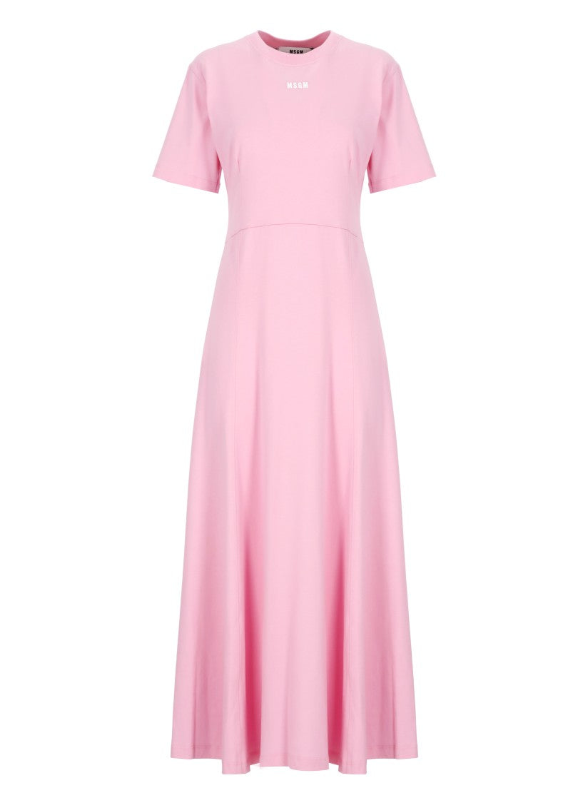 Msgm Pink Cotton Dress