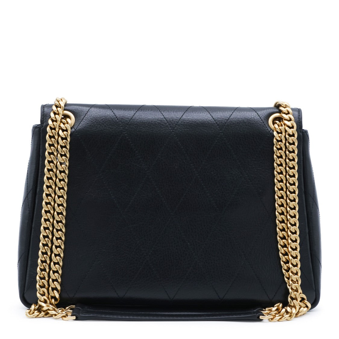 Tory Burch Quilted Black Handbag With Gold-Tone Logo Clasp