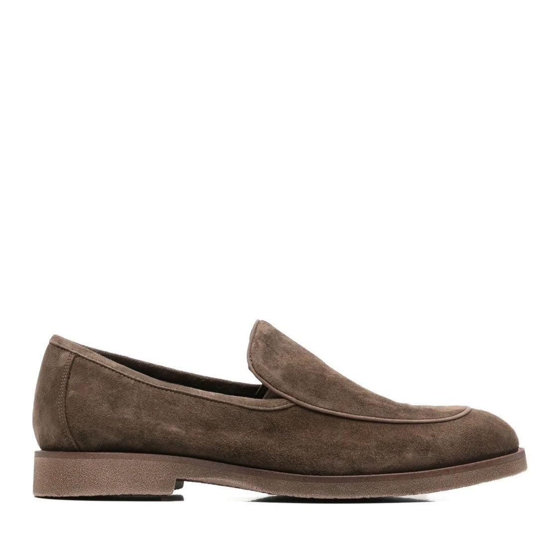 Alberto Gozzi Brown Low-Profile Goat Suede Loafers