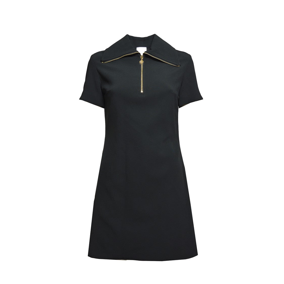 Patou Black Viscose Short Skater Dress With Zip