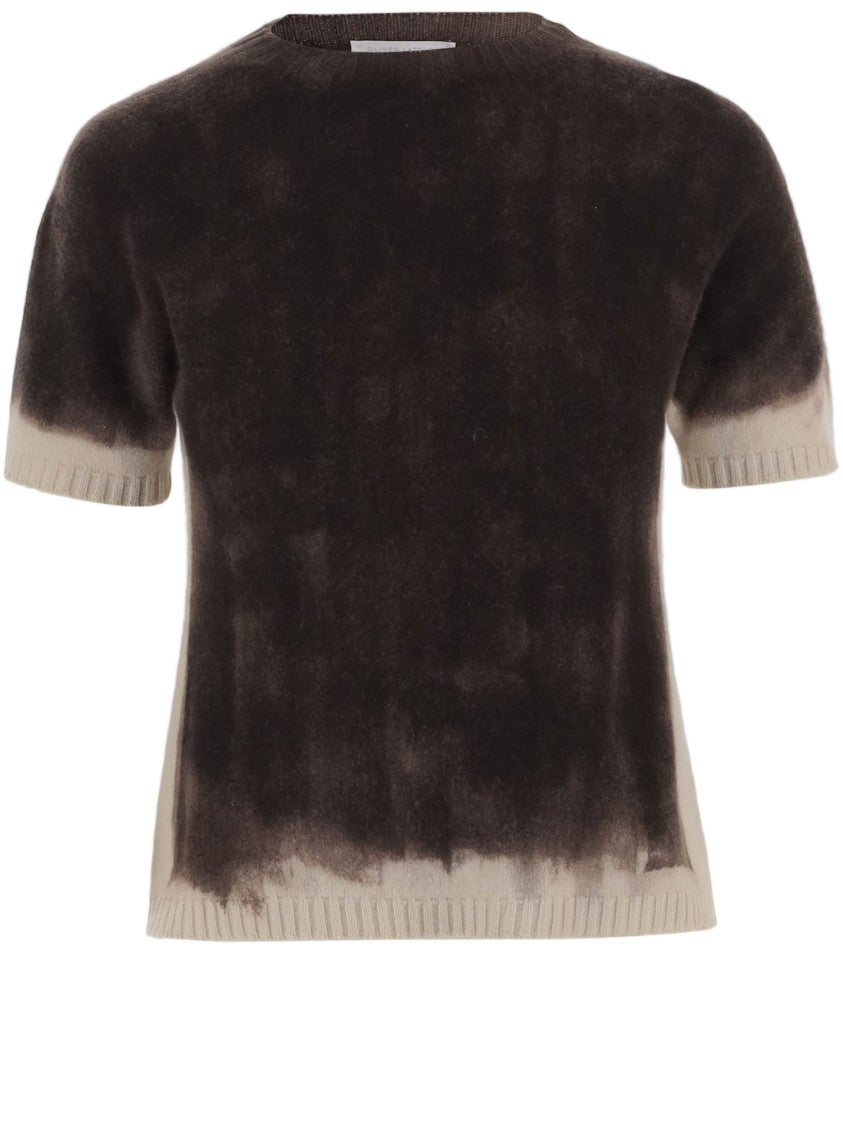 Oliver Lattughi Short-Sleeve Cashmere Sweater With Washed Effect
