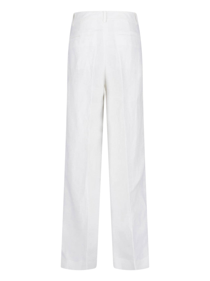 Polo Ralph Lauren White Tailored High-Waisted Straight-Leg Trousers