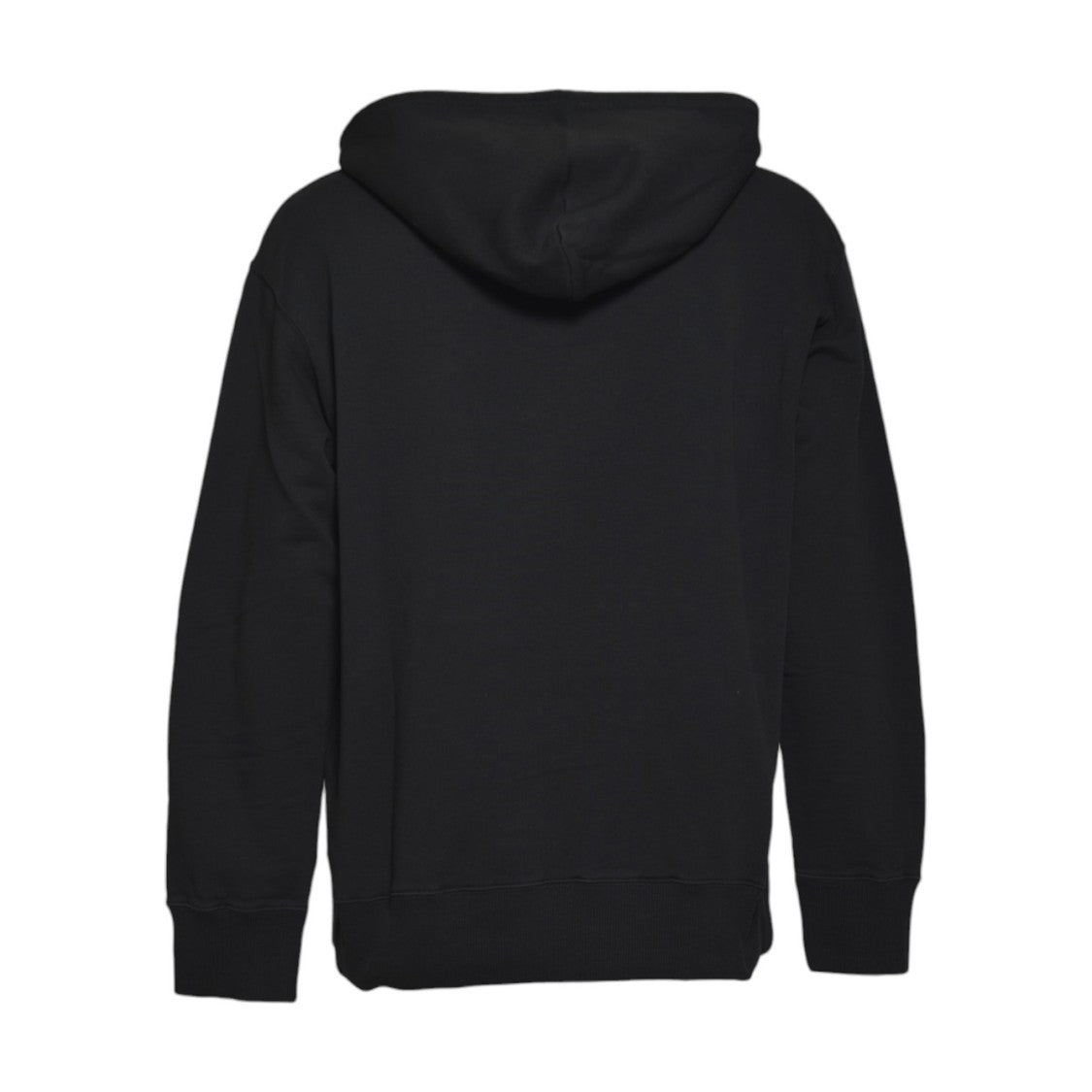 Mm6 By Maison Margiela Minimalist Black Hoodie With Kangaroo Pocket And Logo Patch