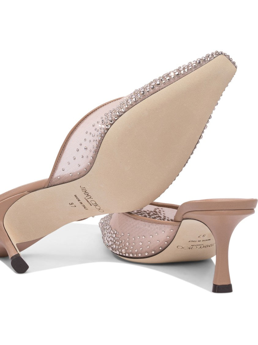 Jimmy Choo Embellished Leather Sandals With Pointed Toe