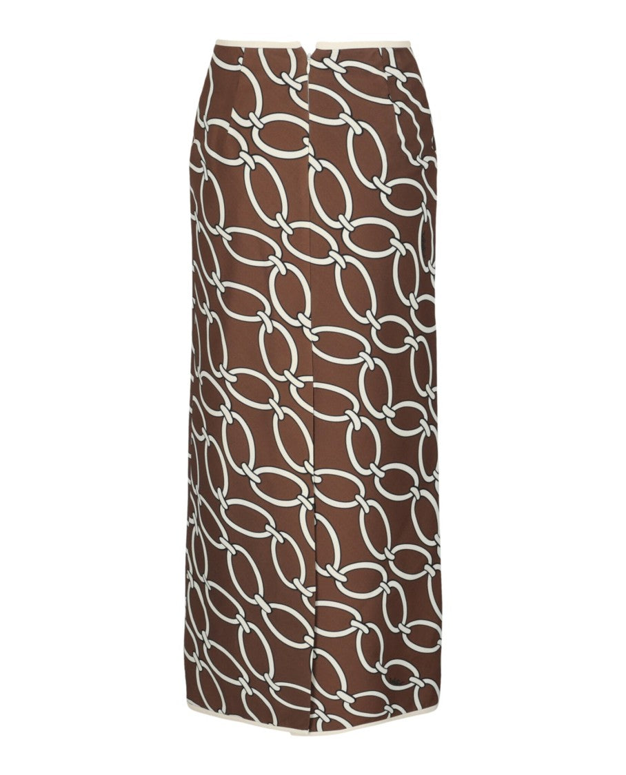 Valentino 1976 Chain-Link Print Maxi Skirt