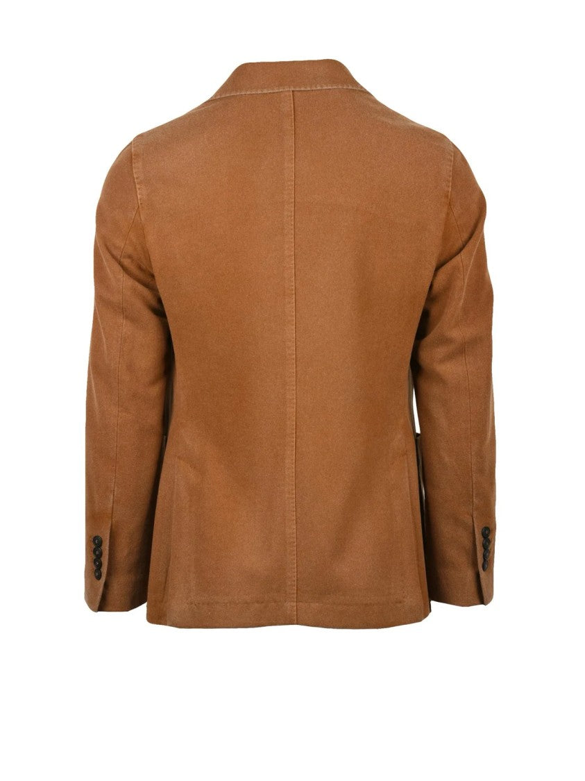 Circolo 1901 Fitted Caramel Blazer With Classic Two-Button Closure And Tailored Silhouette