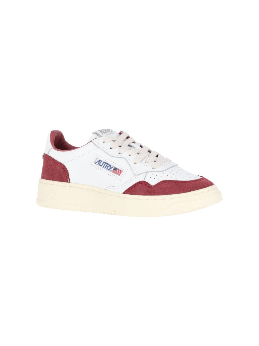 Autry White Medalist Leather Suede Sneakers