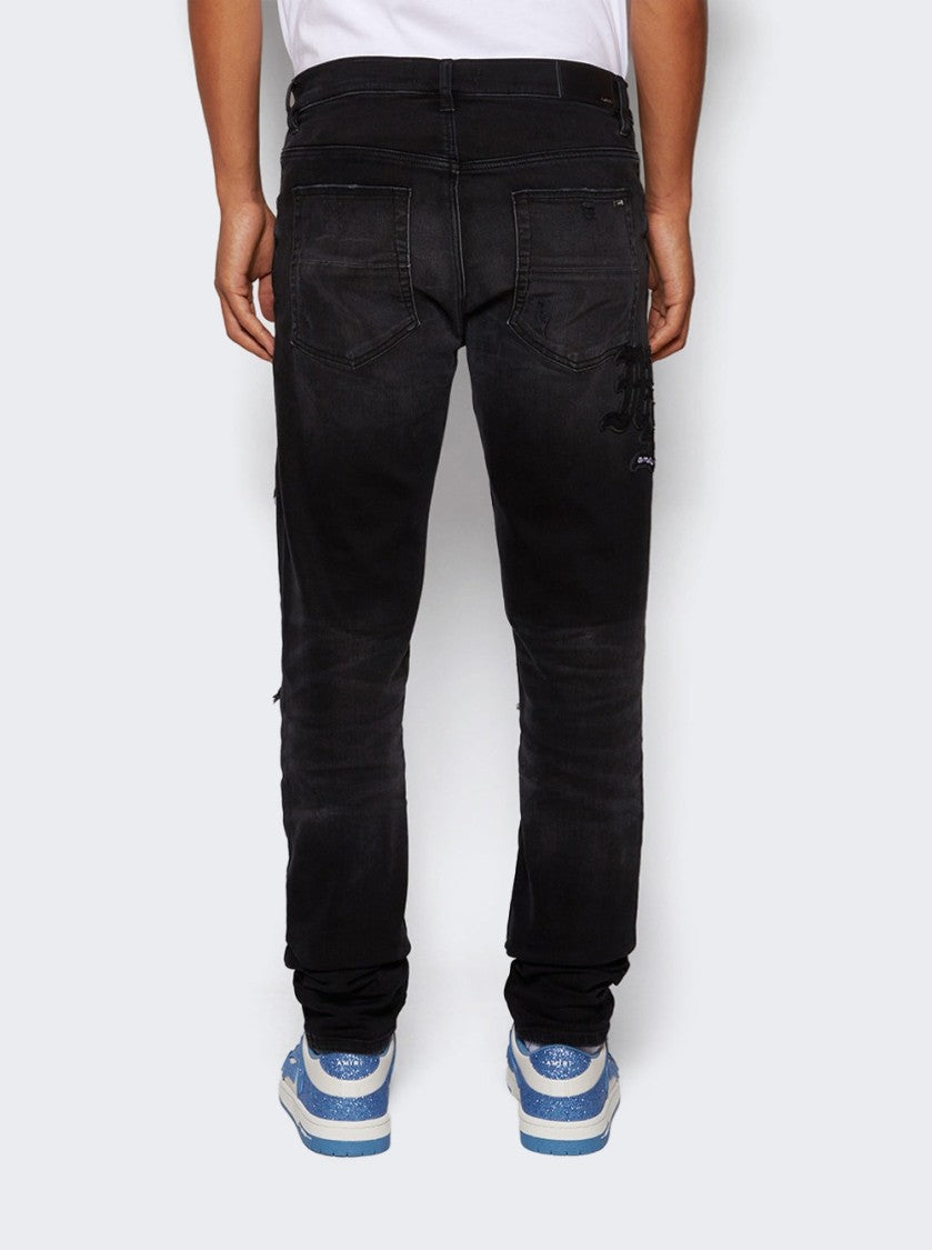 Amiri Ma Varsity Repair Jeans Vintage Black