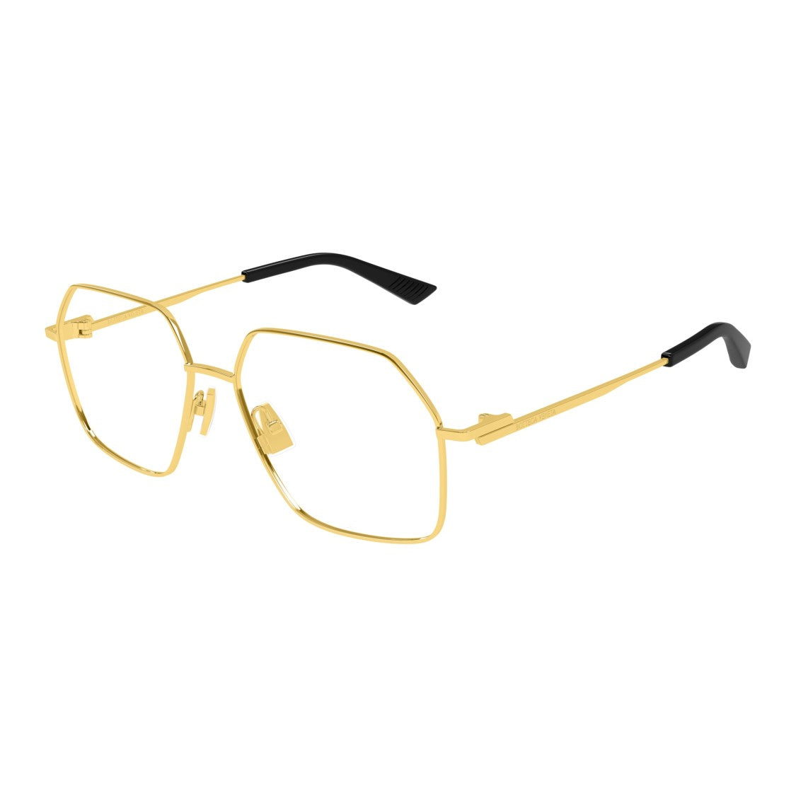 Bottega Veneta Bv1332o Geometric Oversized Square Frame Metal Eyeglasses