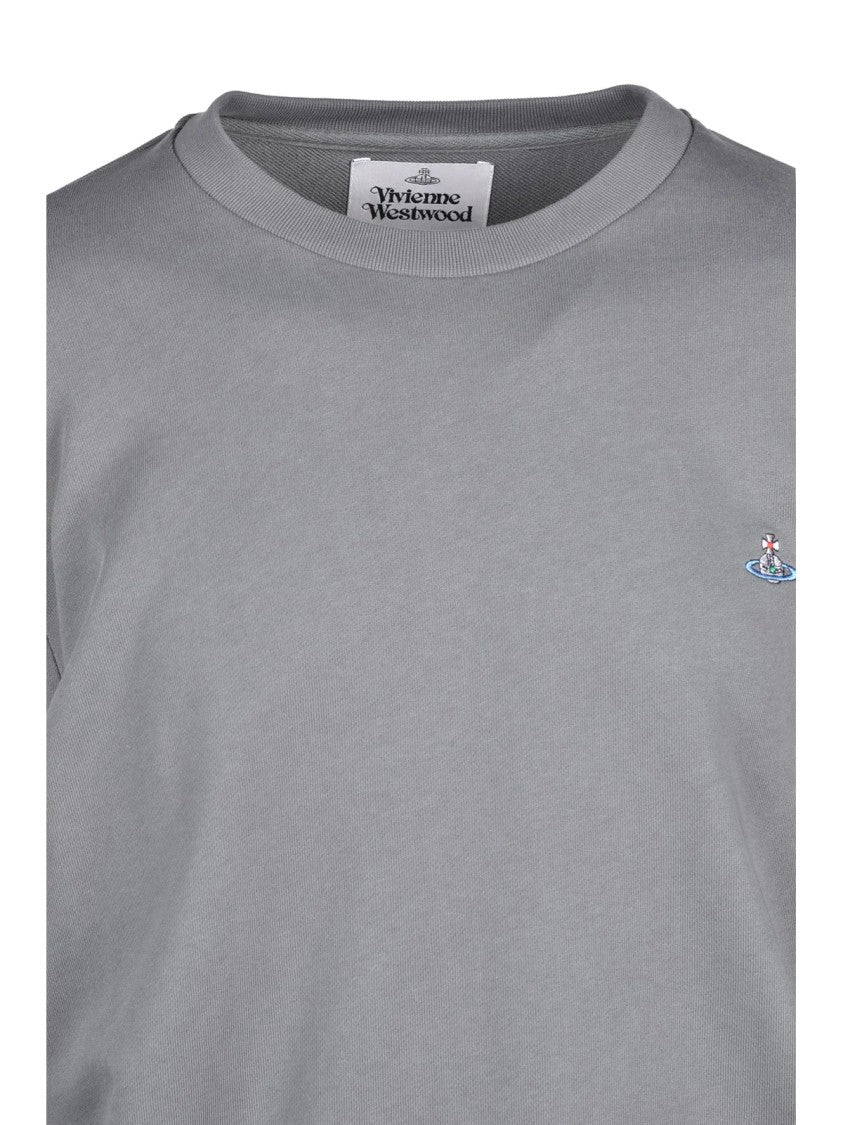 Vivienne Westwood Cotton Crewneck Sweatshirt With Subtle Embroidery