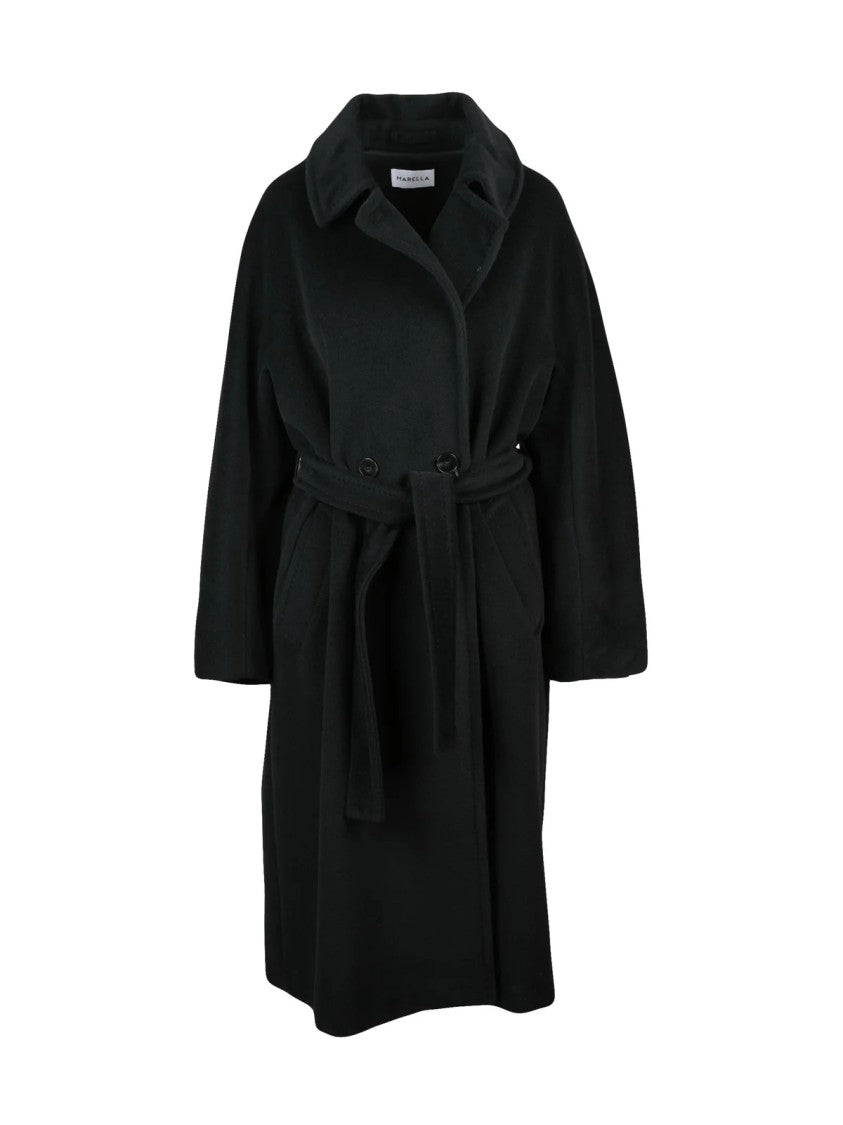 Marella Black Virgin Wool English Coat