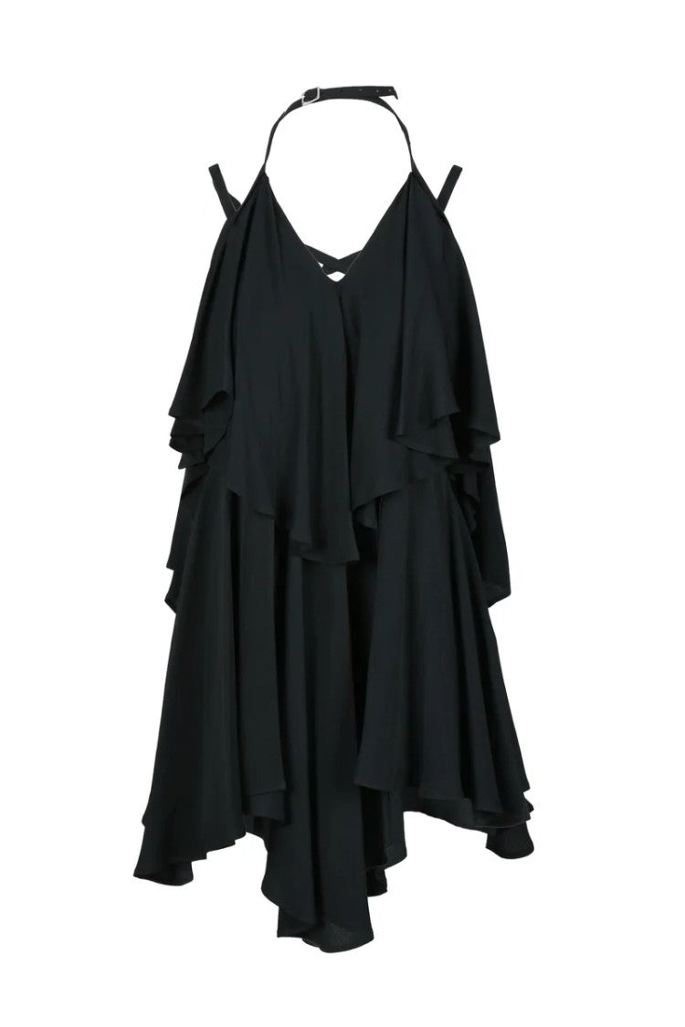 Dondup Short Twisted Dress - Black