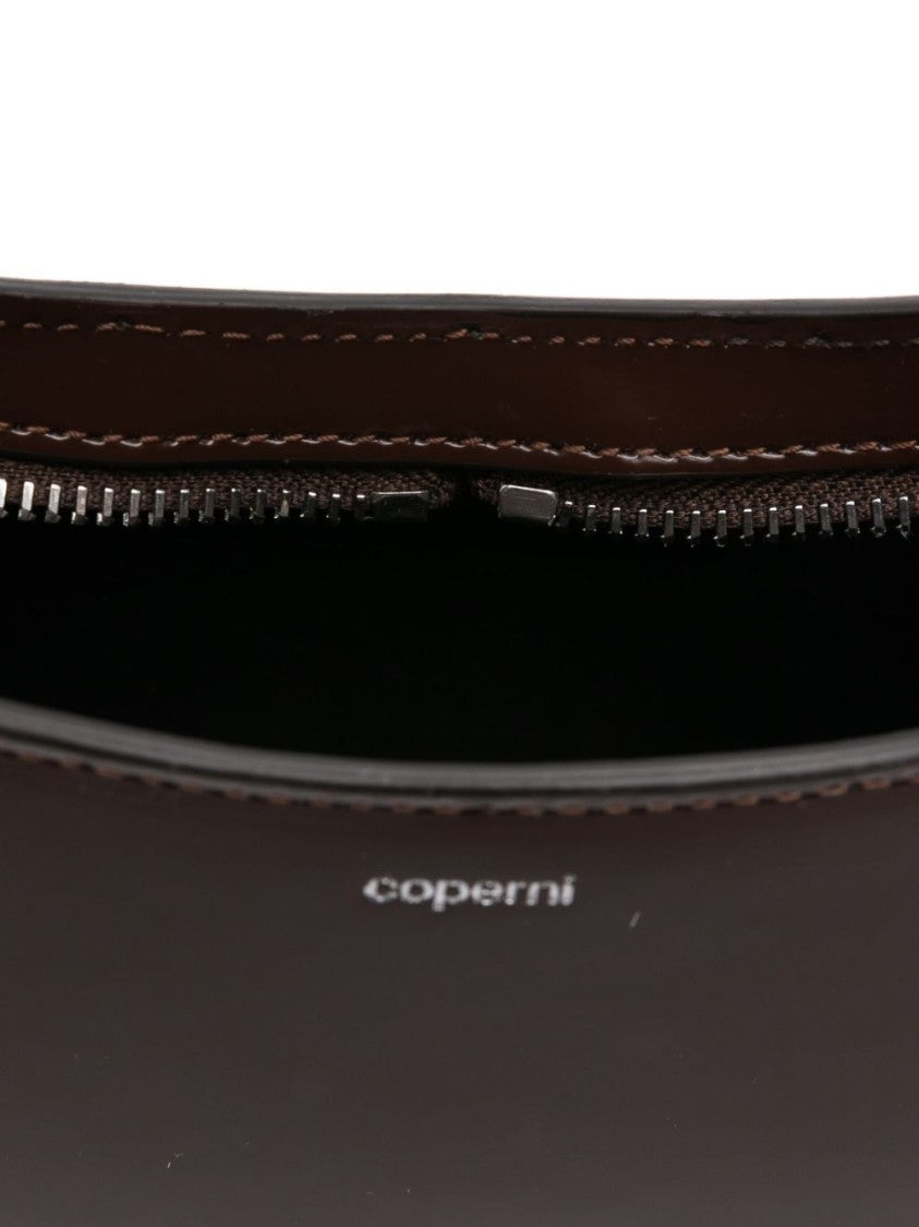 Coperni Crescent-Shaped Brown Leather Shoulder Bag