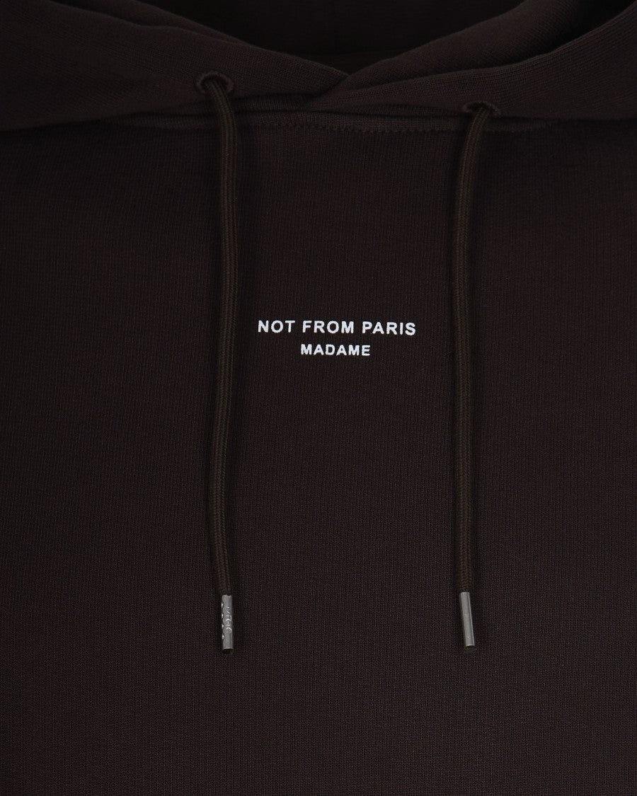 Drôle De Monsieur Dark Brown Classique Slogan Sweatshirt