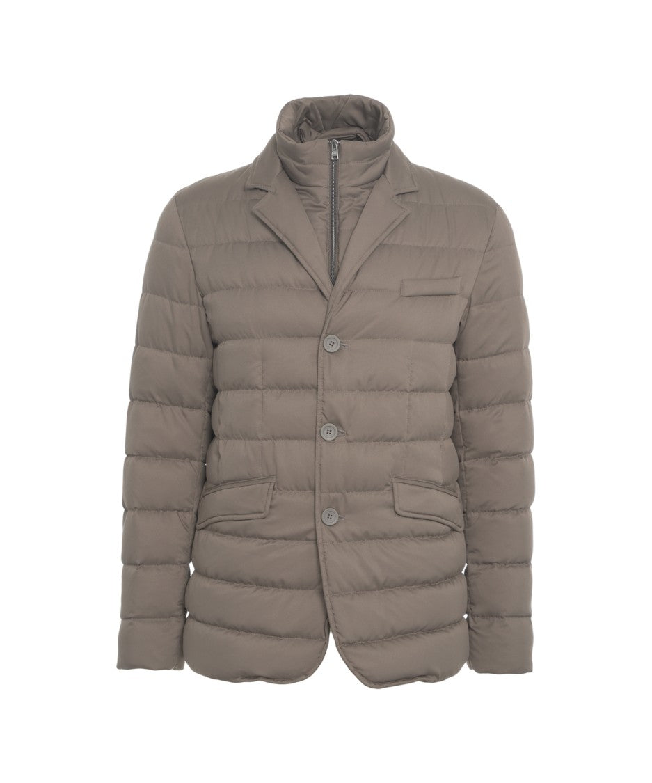 Herno Sophisticated Gray Quilted Down Jacket