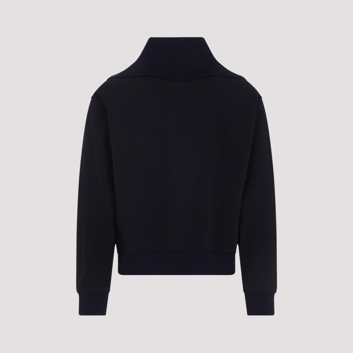 Jil Sander High Collar Half-Zip Sweatshirt With Ribbed Details