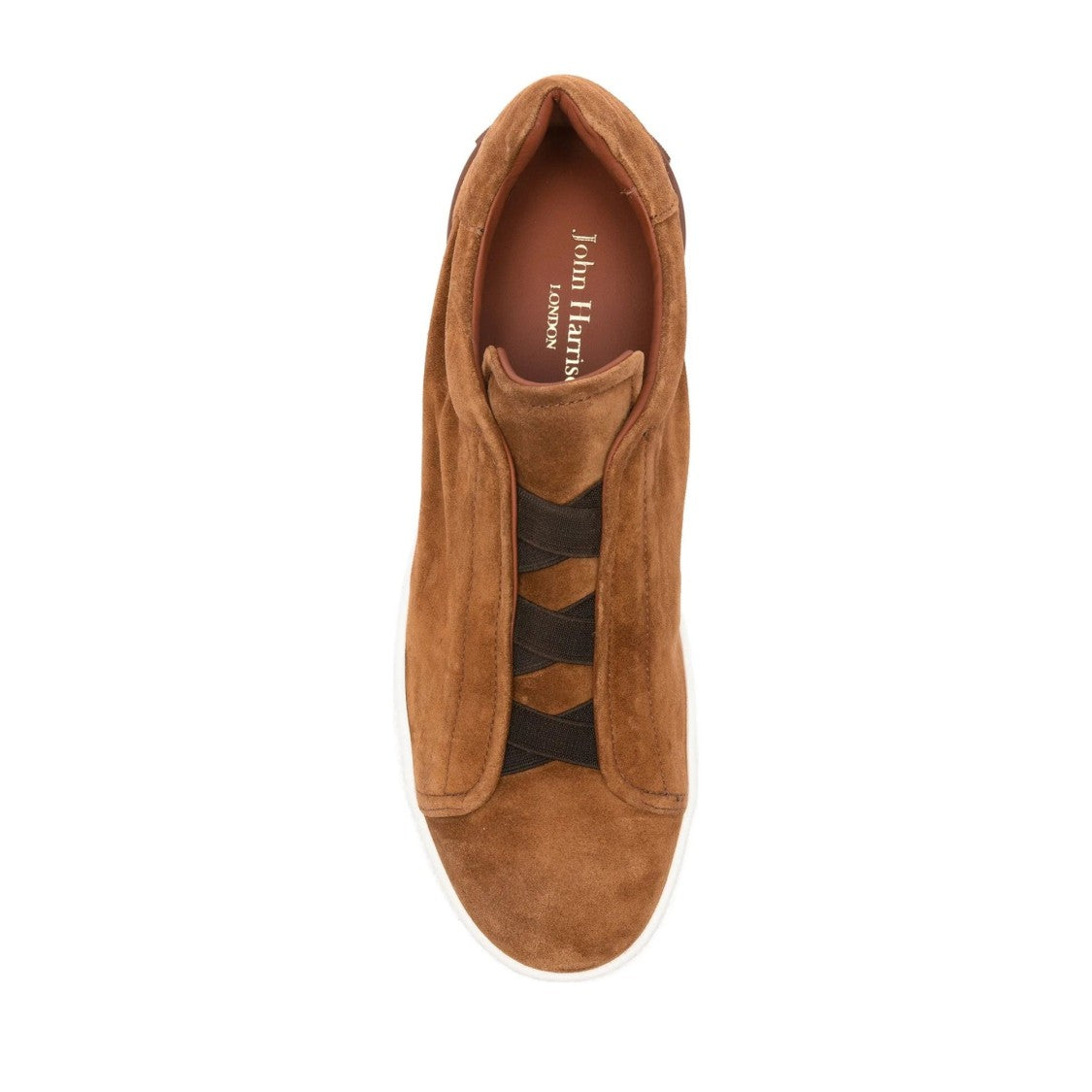 John Harrison Brown Suede Minimalist Slip-On Sneakers
