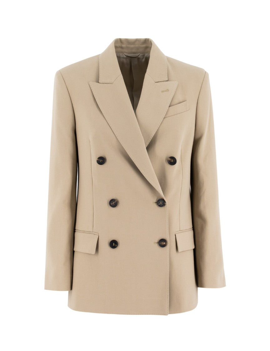 Brunello Cucinelli Double-Breasted Jacket With Jewel Embellishments
