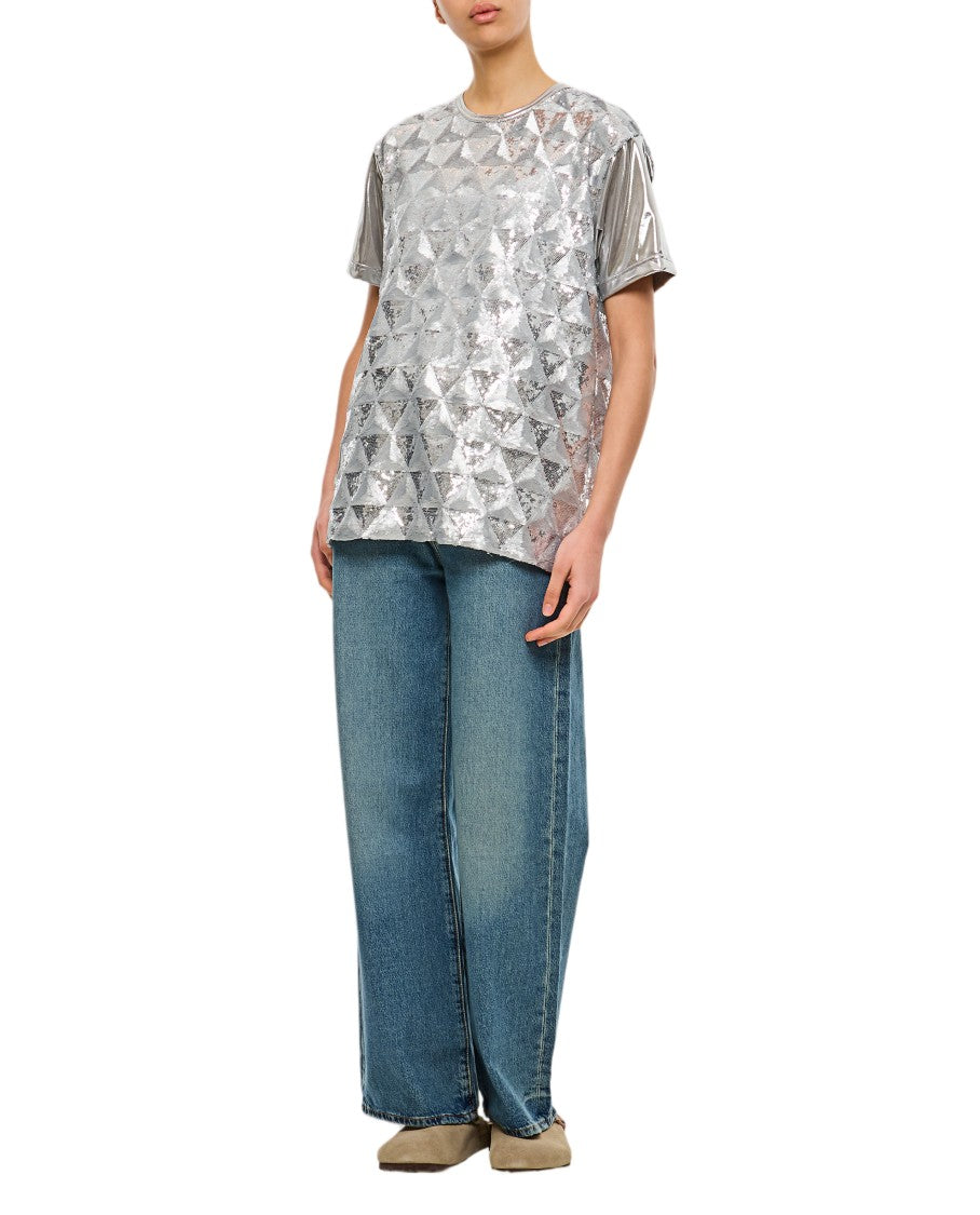 Junya Watanabe Geometric Sequin-Embellished Crew-Neck T-Shirt