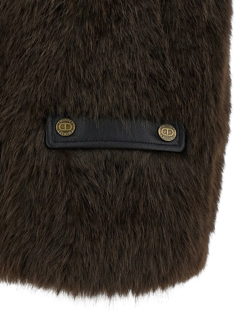 Twin-Set Plush Faux Fur Vest