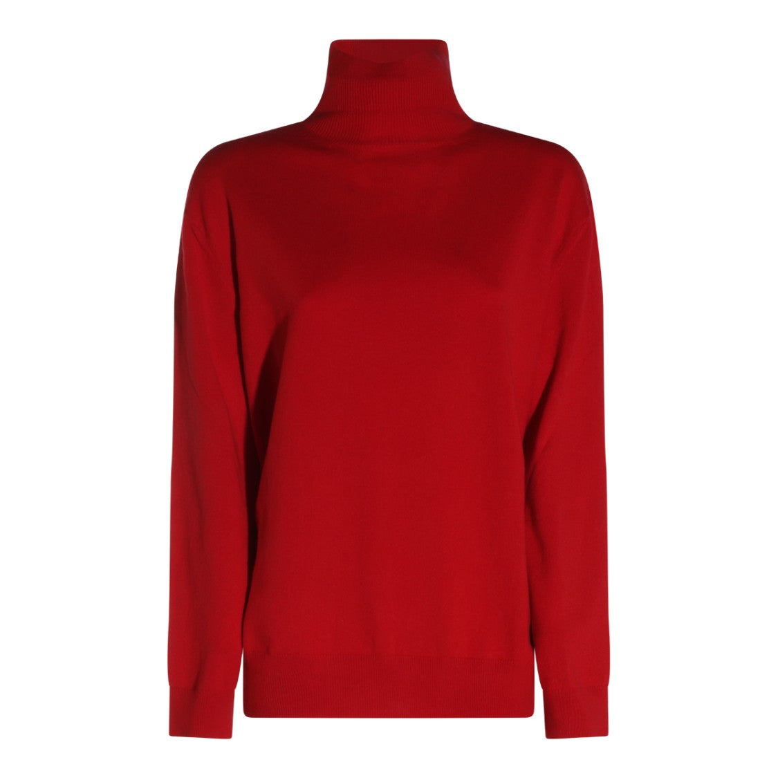 Malo Red High Collar Cashmere Knit Sweater