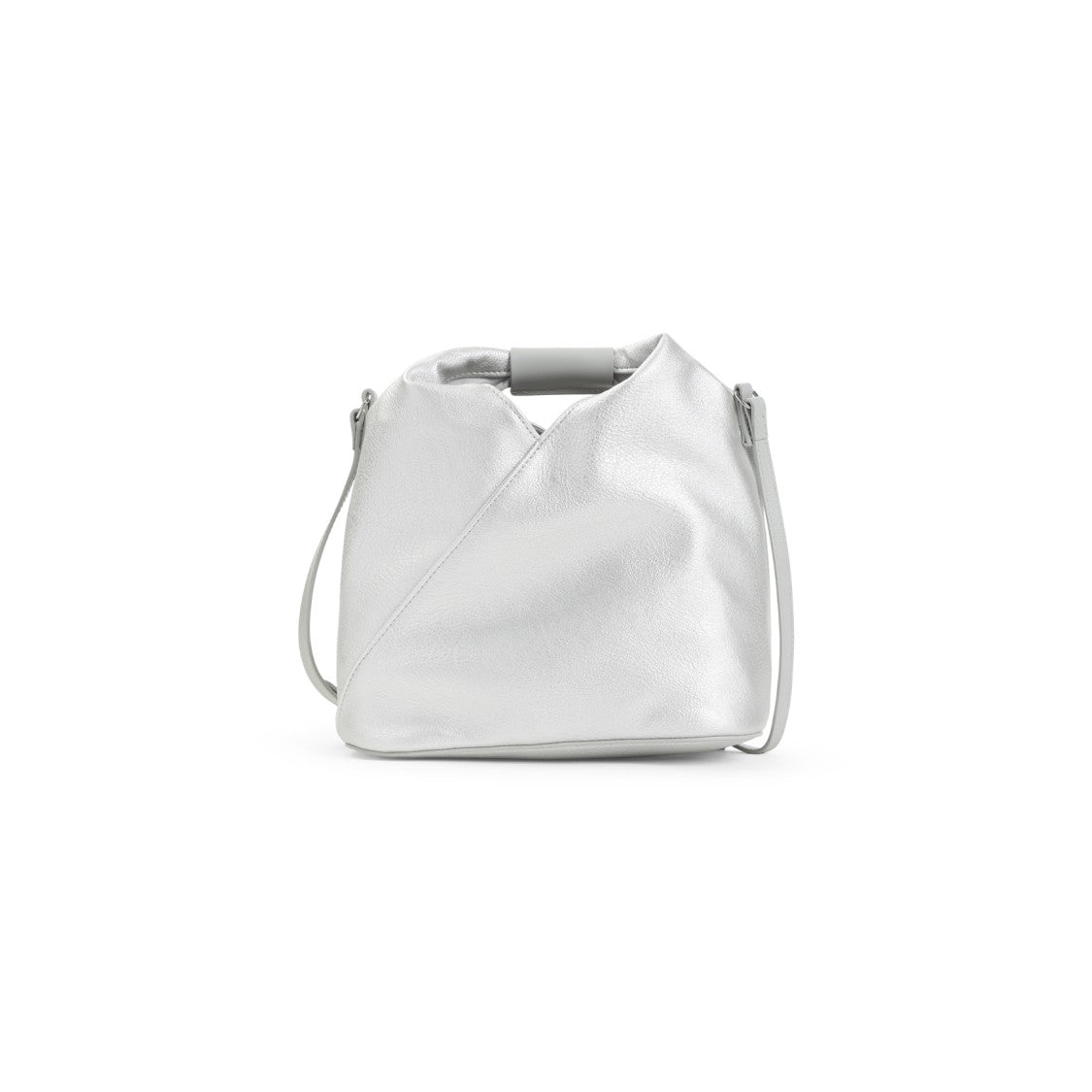 Mm6 By Maison Margiela Silver Polyurethane Crossbody Bag With Debossed Numeric Handle