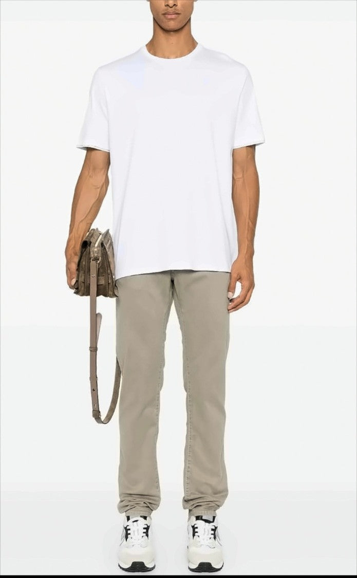 Herno Plain White Crewneck T-Shirt With Logo Detail