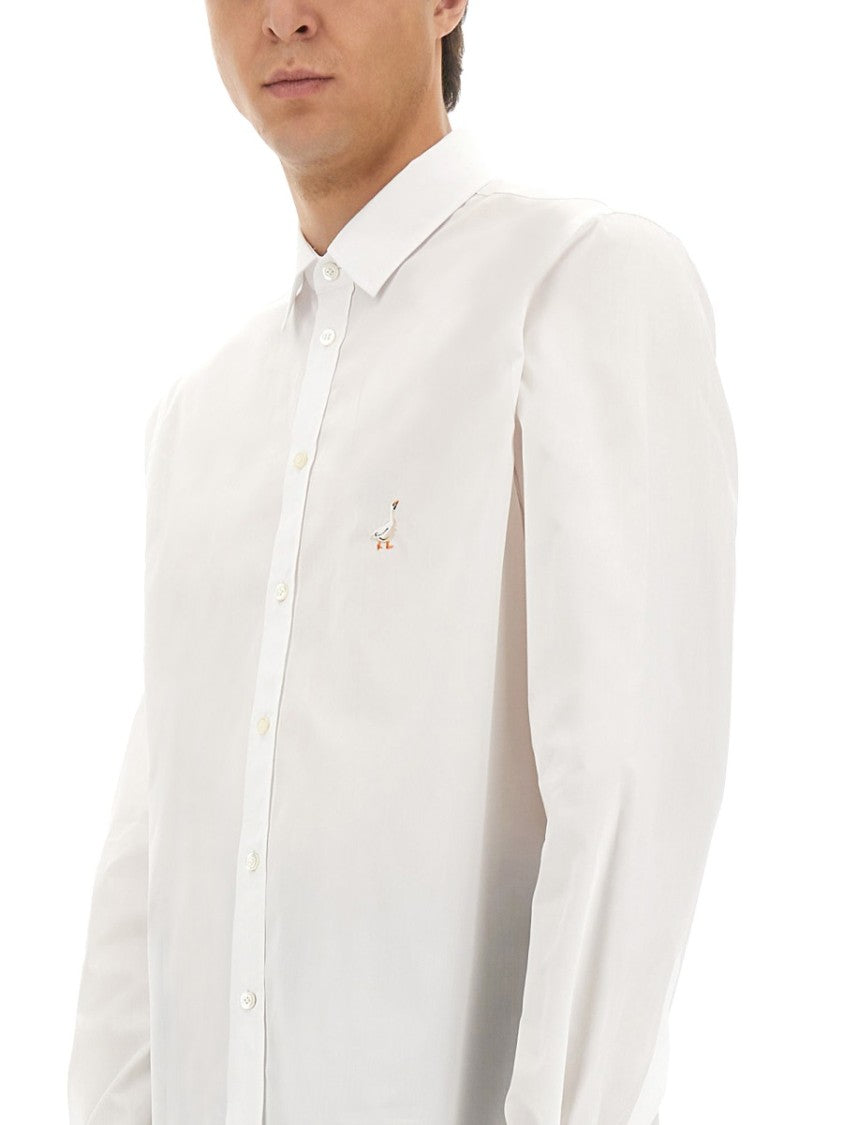 Moschino Structured White Cotton Poplin Shirt