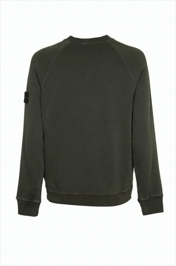 Stone Island Relaxed-Fit Long Sleeve Cotton Sweatshirt With Ribbed Trim
