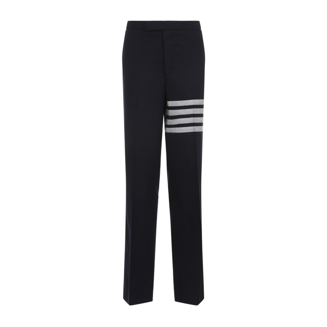 Thom Browne Low Rise Drop Crotch Backstrap Navy Blue Wool Trousers