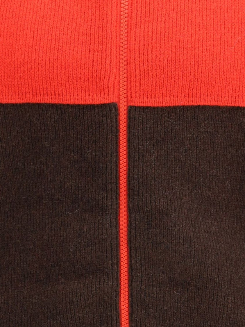 Gr10k Brown Multicolor Colourblock Logo Jacket