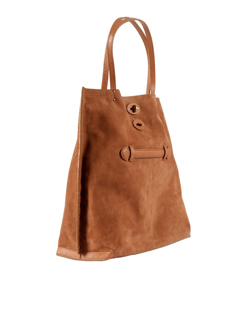 Zanellato Srl Brown Dorsoduro Zashmere Cactus Suede Tote Bag