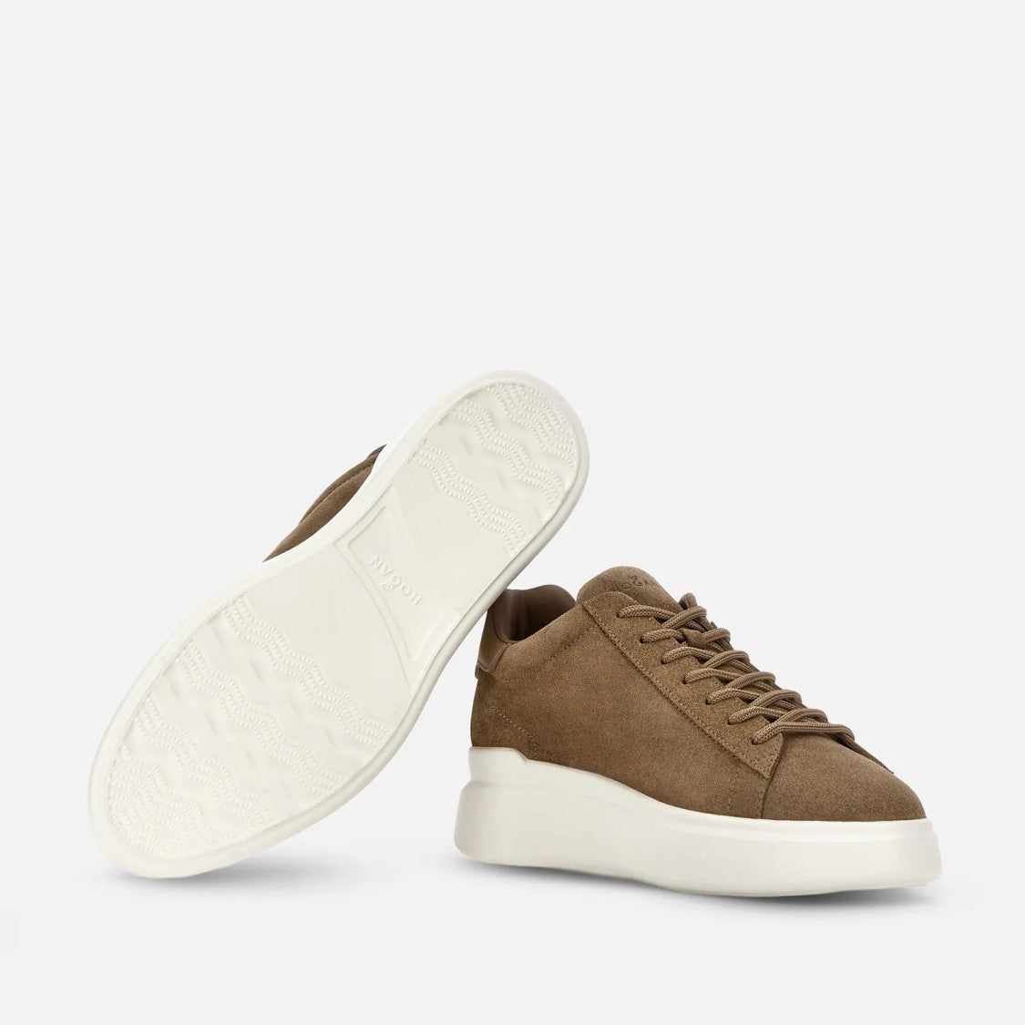 Hogan H580 Allacciato H Profilo Sneakers In Beige