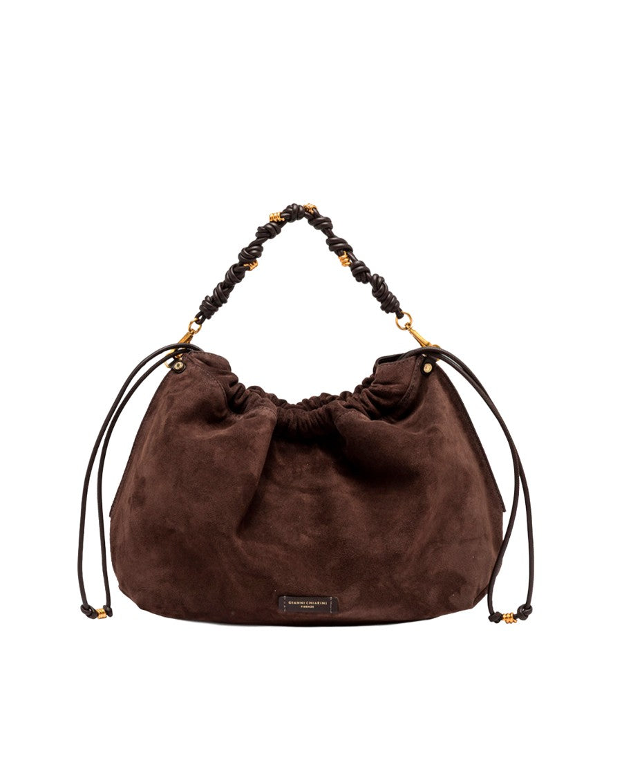 Gianni Chiarini Moka Morgana Suede Shoulder Bag