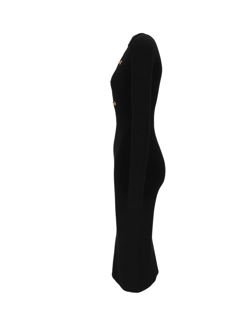 Elisabetta Franchi Knit Knee-Length Gold Chain Day Dress
