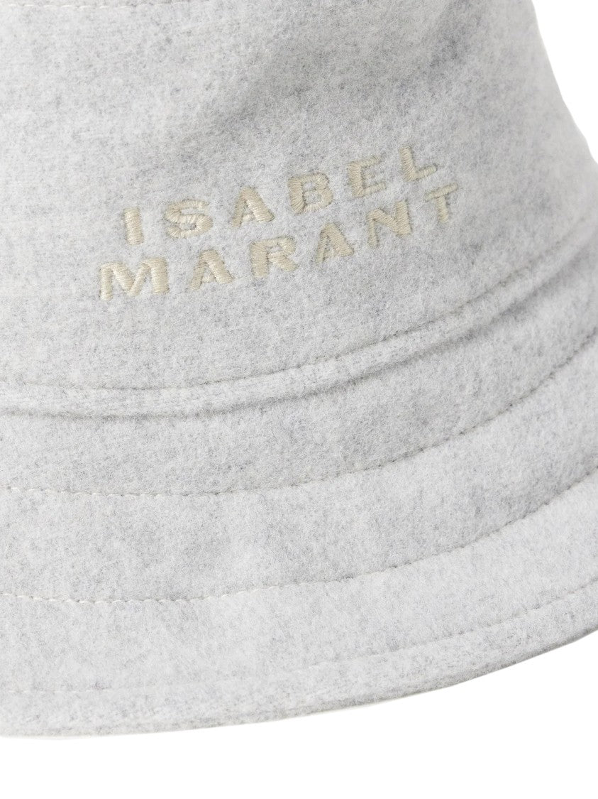 Isabel Marant Giorgia Wool Felt Logo Bucket Hat