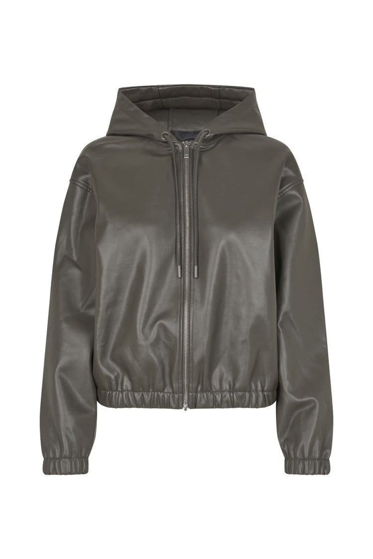 Samsoe Samsoe Loose-Fit Hoodie With Recycled Leather