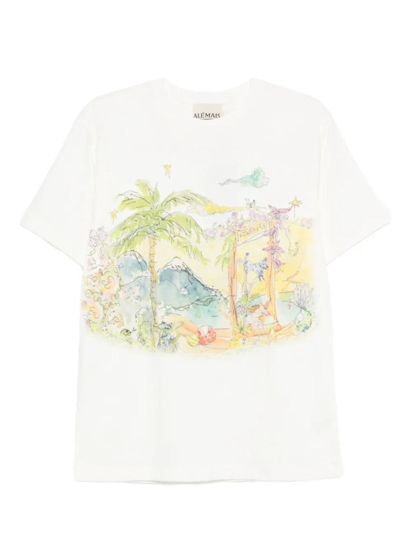 Alemais Graphic-Print T-Shirt With Relaxed Fit And Tropical Design