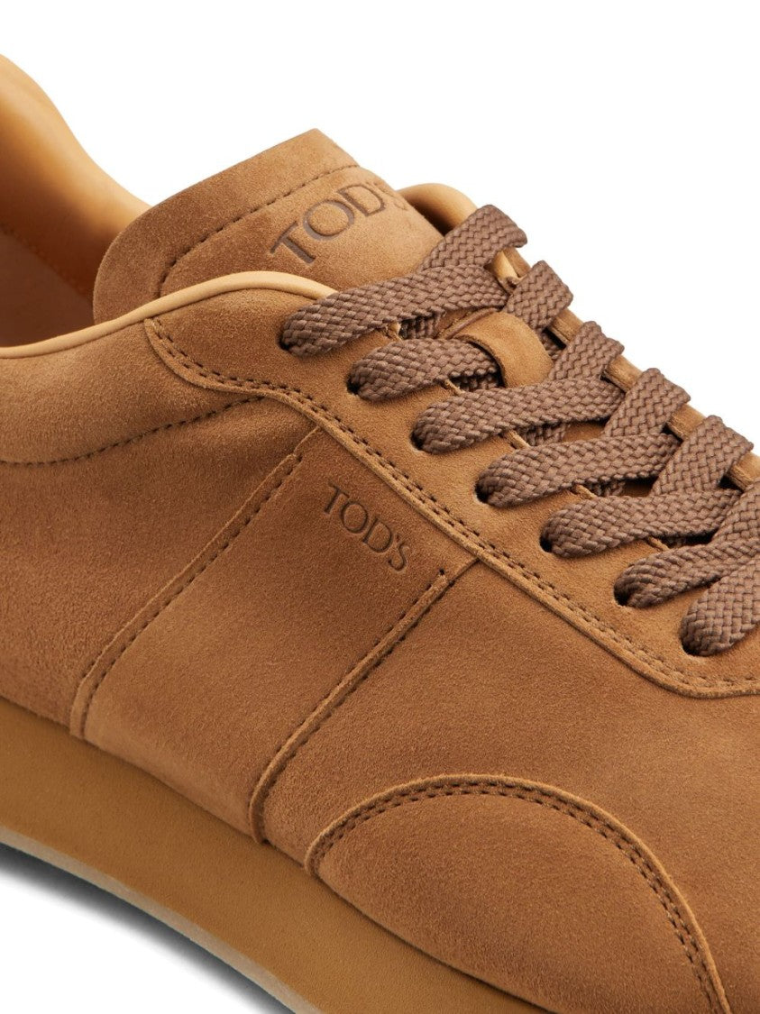 Tod's Brown Sneakers With Logo-Debossed Tongue